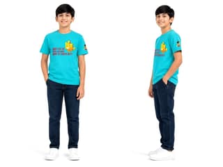 KUCHU Unisex T-Shirt | Why Fit in Print | 12–13 Years | Cotton Modal Fabric | Soft Feel | Breathable | Digitally Printed | Vibrant Colour Teal