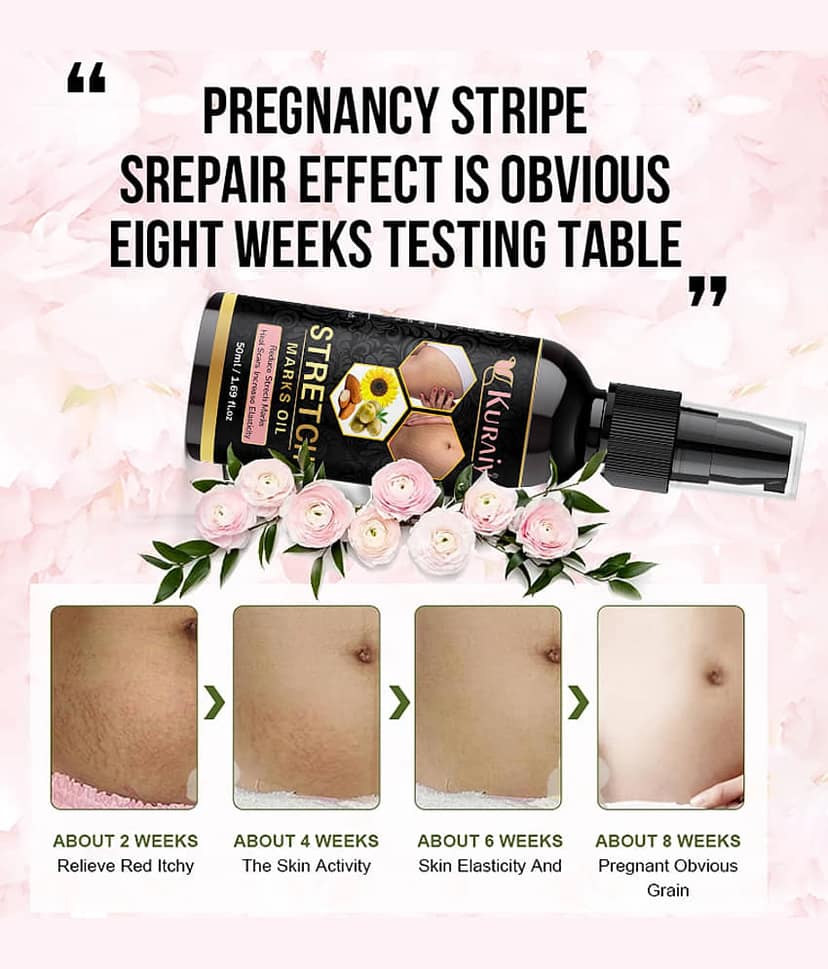 Kuraiy Natural Stretch Oil with Coconut, Olive & Jojoba Oils view 2