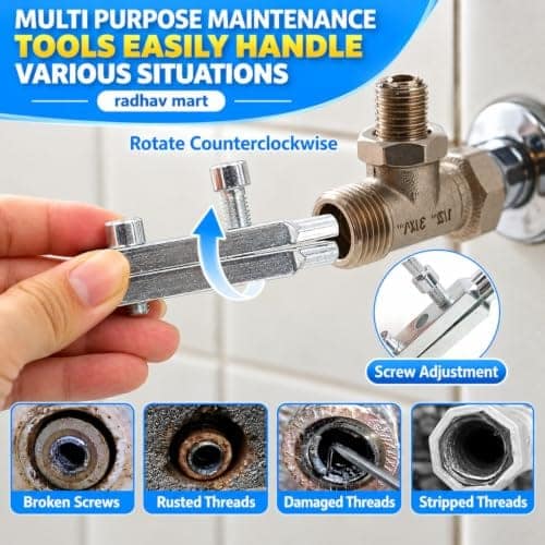 Faucet Broken Head Extractor Tool | Broken Tap Remover for Rusted, Jammed & Slipped Faucet Heads Easily | Plumbing Repair Tool for Bathroom & Kitchen Taps view 3