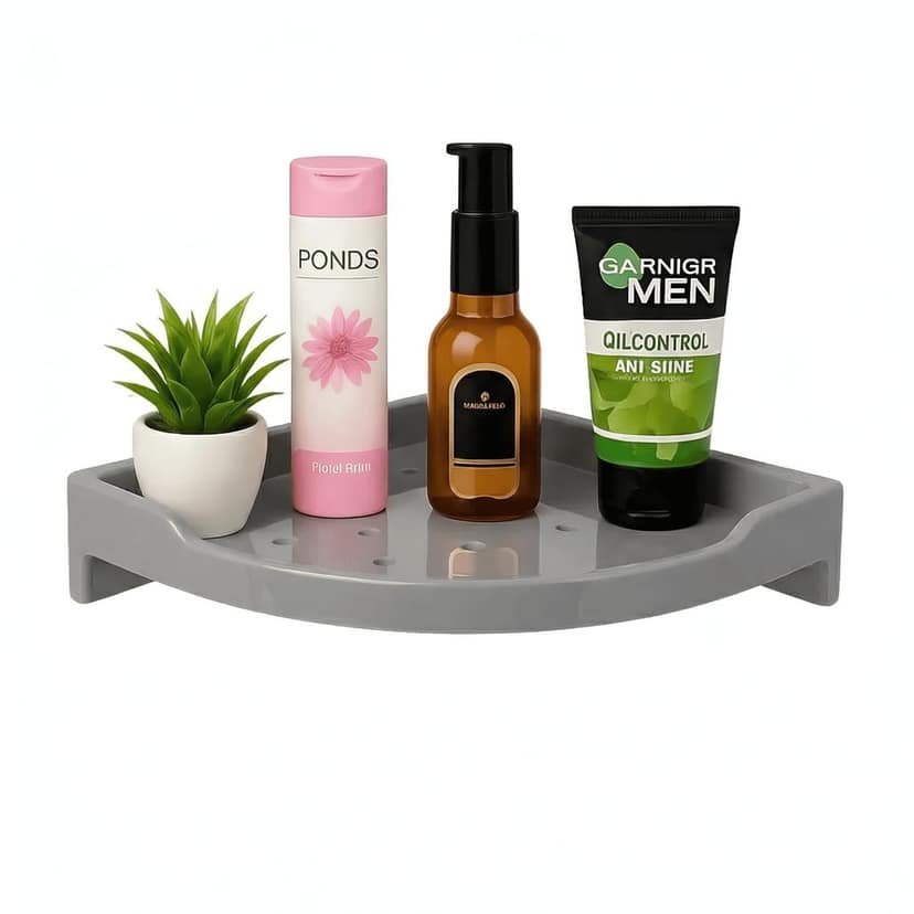 Ivory Corner Wall Shelf 12 inch Unbreakable Abs Ceramic Finish (RM-134)
