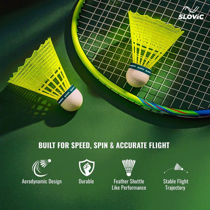 Slovic Nylon Shuttlecock SLO-350 - Pack of 6 view 3