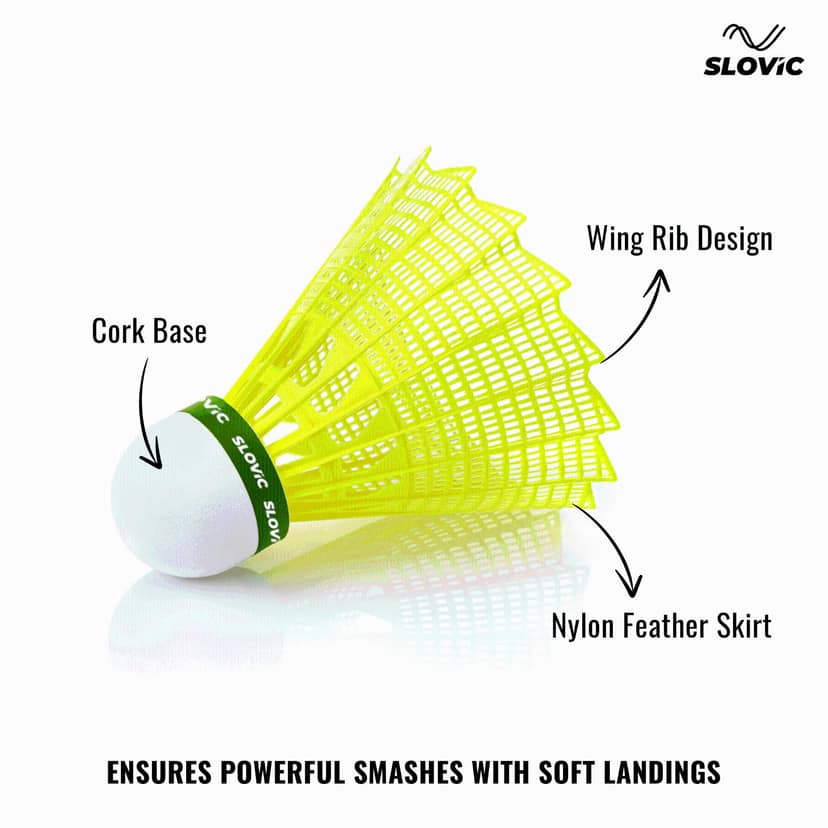 Slovic Nylon Shuttlecock SLO-350 - Pack of 6 view 4