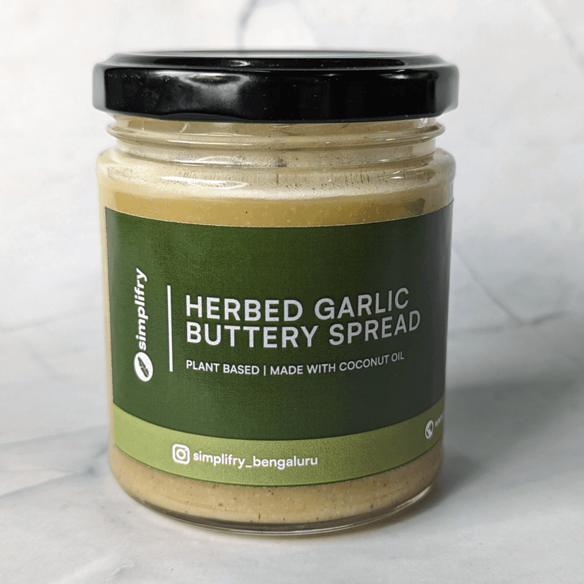 Simplifry Herb Garlic Buttery Spread, 200 ml (Coconut And Sunflower Oil Blend)