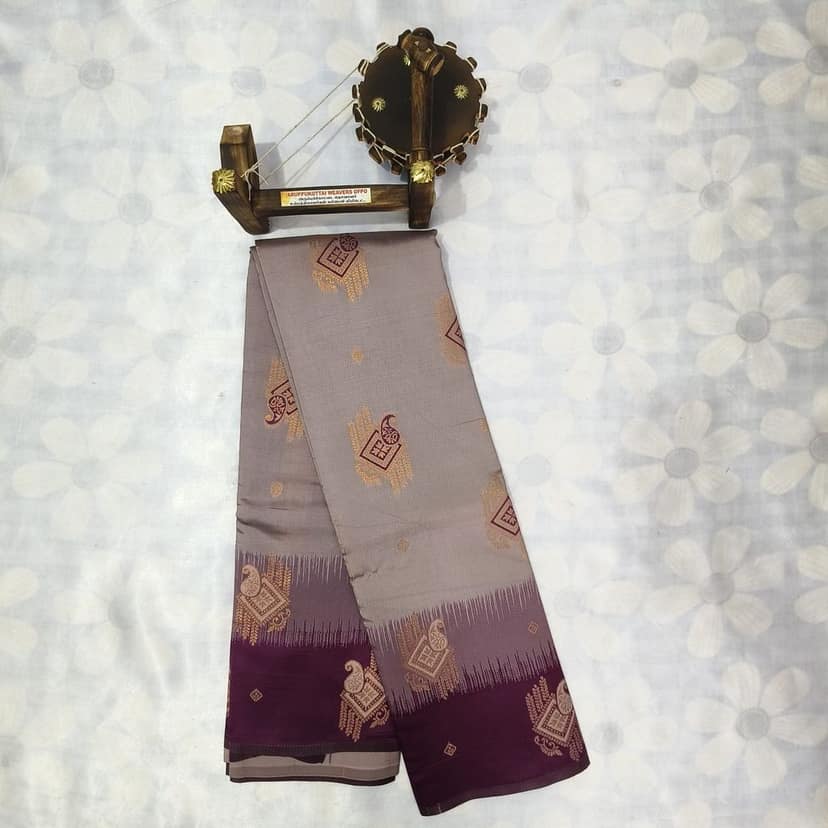 Rich Kubera Silk Cottton Saree with Blouse - Purple
