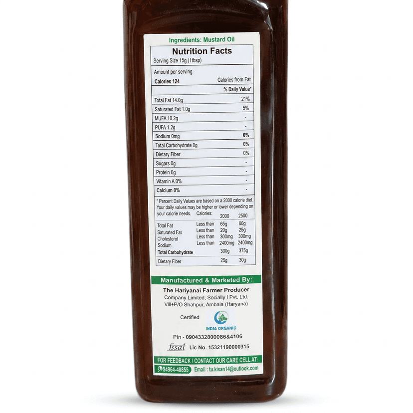 Punjab FPO Organic Mustard Oil, 1L view 3