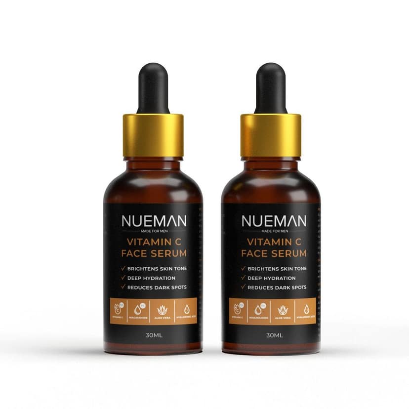 NUEMAN Vitamin C Face Serum | For Men | With 15% Vitamin C, Niacinamide, Hyaluronic Acid & Licorice | Brightens Skin, Fades Spots | Fragrance-Free & Dermatologically Tested