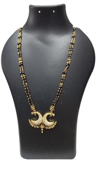 Gold Plated Traditional Indian Mangalsutra Necklace for Women