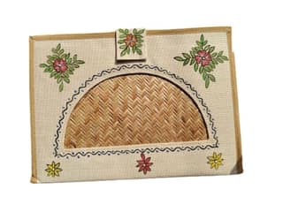 Handcrafted File Cover with Floral Embroidery
