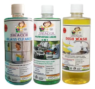 Home Care Combo Glass Cleaner, Multipurpose Liquid Mogra & Dish Wash Haldi Chandan 500ml (Pack of 3)