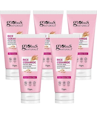 Globus Natural Rice Ceramide Peel Off Mask, For Korean Glass Skin, 75gm (Pack of 5)