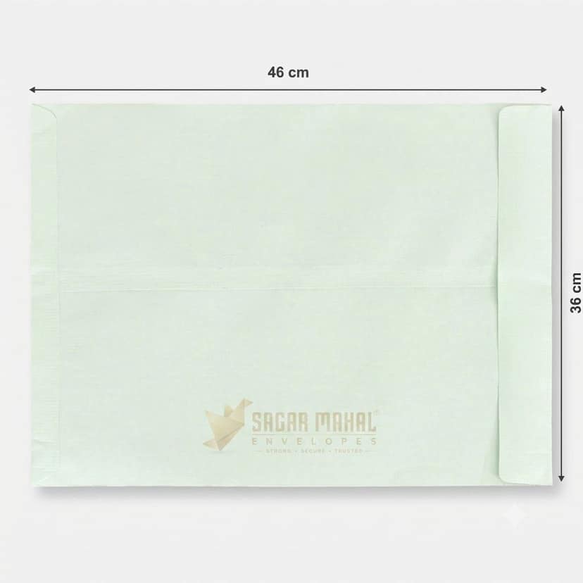 Premium 18 x 14 Inch Green Cloth Lined Envelopes - 100 GSM (Super Large, Pack of 100) | Tear-Resistant Secure Mailing for Legal Documents, X-Rays & Artwork
