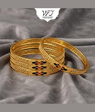 Vighnaharta Gold Bangle ( Pack of 4 )