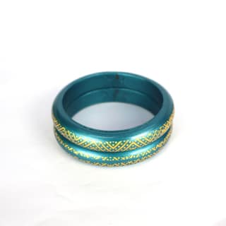 FHS Royal Style Rajasthani Lac Bangles- Blue Colour for Girls & Womens