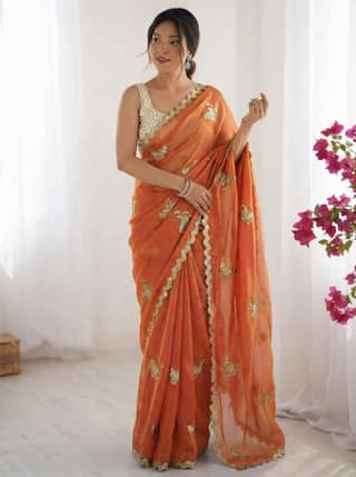 Fendy Satin Silk Saree With Sequence Work