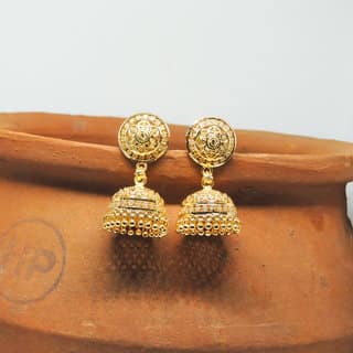 Traditional 1gm gold and micron plated jhumkis