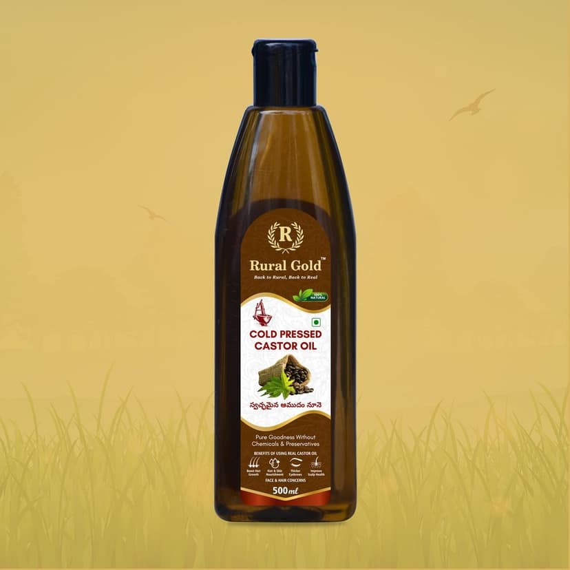 100% Pure Cold Pressed Castor Oil for Hair, Skin, and Body - 500ml
