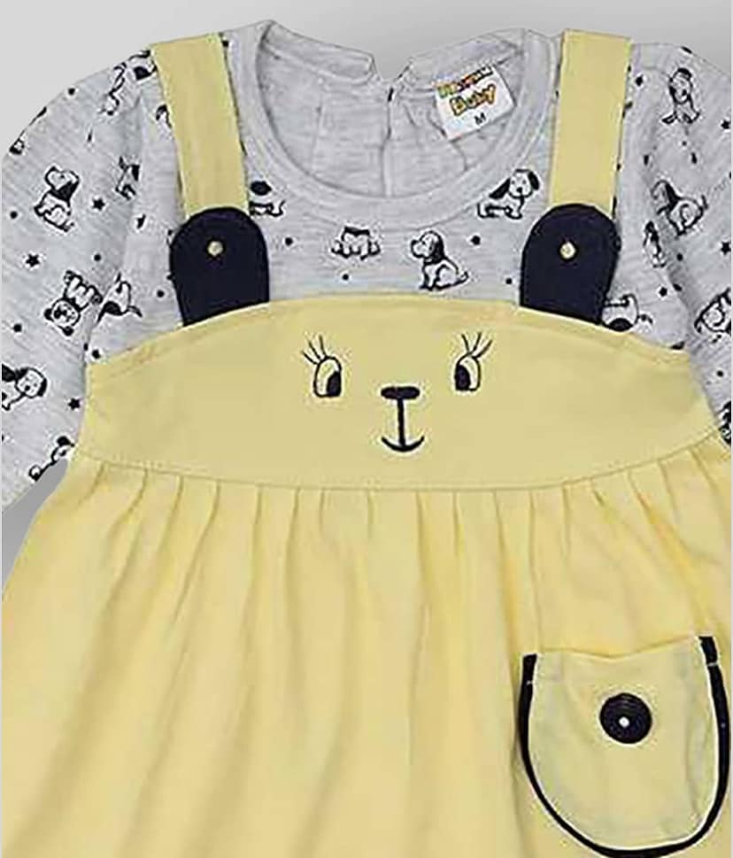 NammaBaby Pack of 1 Baby Girls Cotton Blend Dresses ( Yellow ) view 2