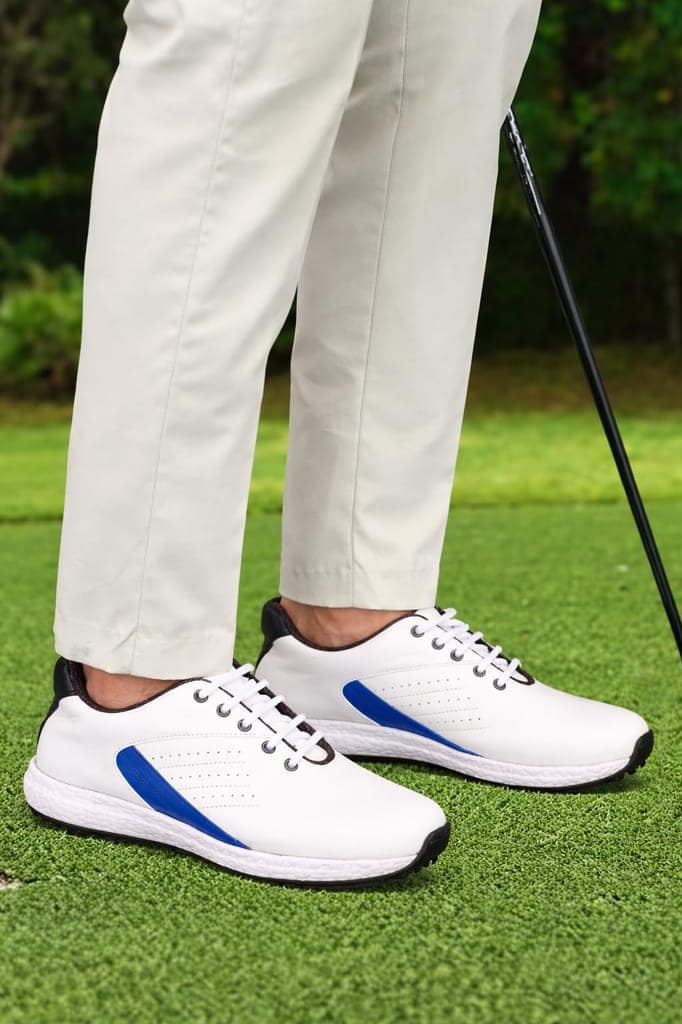 HITCARO Men Genuine Leather Lace-up Professional 100% Waterproof Premium Gold Golf Shoes view 3