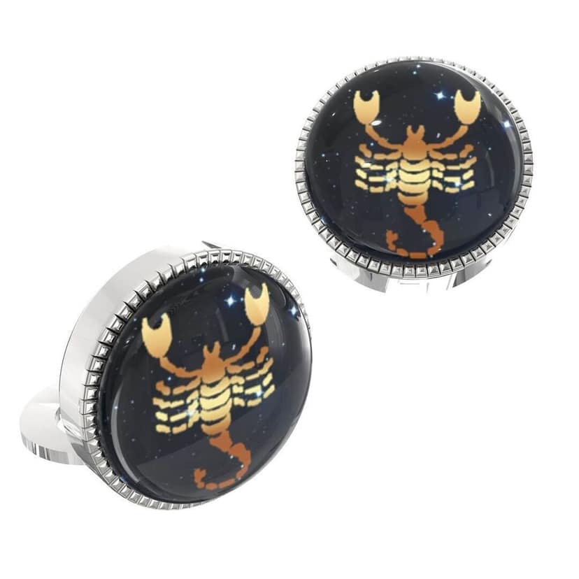 The Smart Buttons - Shirt Button Cover Cufflinks for Men - Scorpio Design Pattern view 2