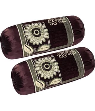 MAHALUXMI COLLECTION Set of 2 Velvet Bolster Covers