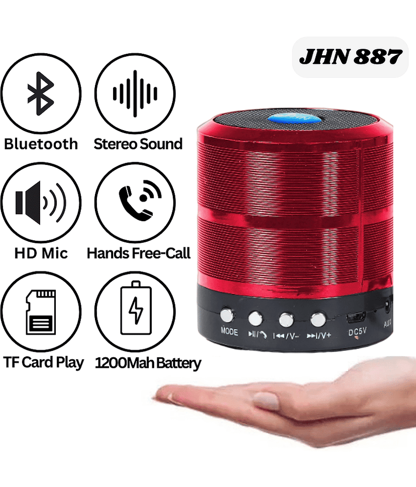 jhn JHN-887 5 W Bluetooth Speaker Bluetooth v5.0 with USB,SD card Slot Playback Time 4 hrs Gold view 2