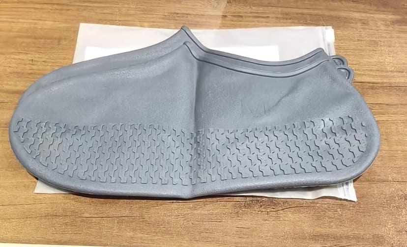 Grey Non-Slip Silicone Rain Reusable Anti skid Waterproof Fordable Boot Shoe Cover (1 Pair ) view 8