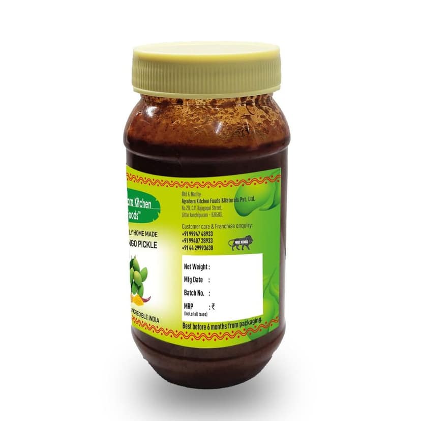 Agrahara Kitchen Foods Tender Mango Pickle Vadu Manga Palakkad Special, No Preservatives, Aam Ka Achaar - 300gm view 4