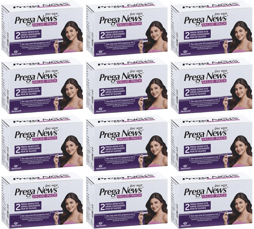 Prega news Value Pack KitOne Step Pregnancy Test Kit Easy to Use Accurate Result in Just 3 Minutes2 Gloves + 2 Urine Containers + 2 Pregnancy Test Kits x pack of 12 view 2