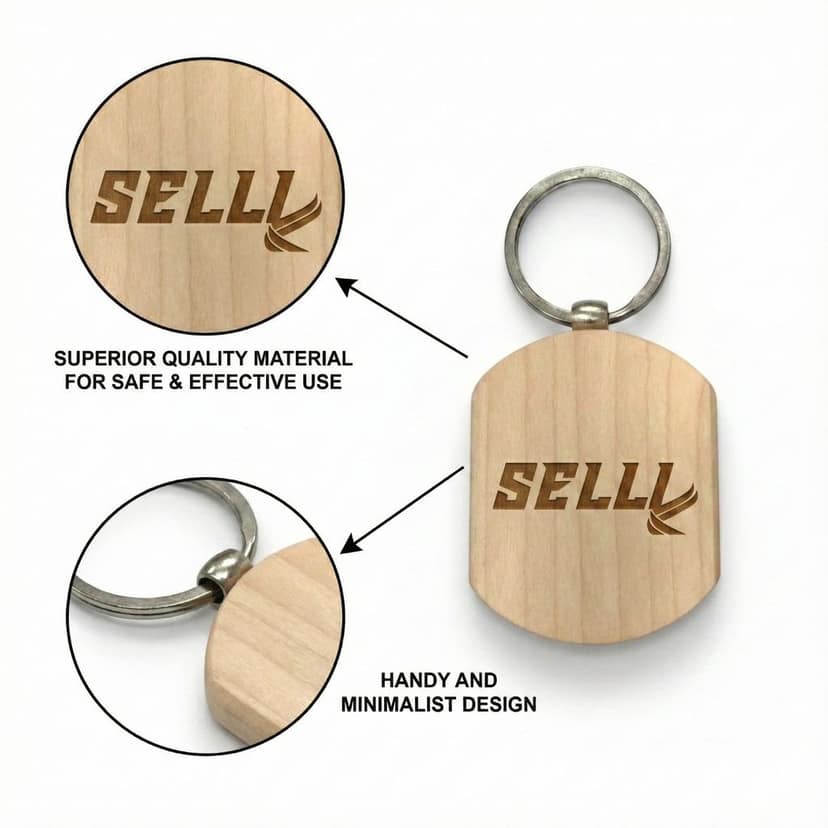Bamboo Keychain view 4