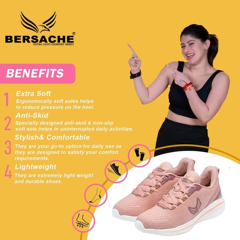 Bersache Premium Sports ,walking,Gym,cricket, Trending Running Shoes For Women's view 2