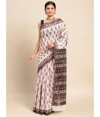 SHANVIKA Cotton Printed Saree Without Blouse Piece ( Pink )