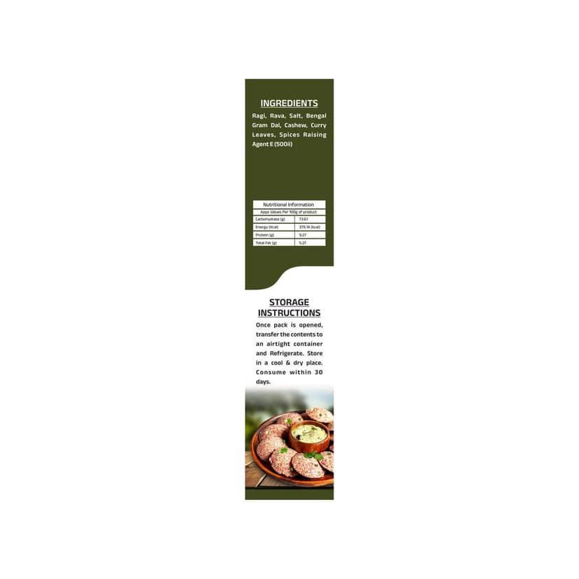 Lakshmi Fresh Ragi Masala Idli Mix 500g |Instant & Gluten-Free |High-Fiber, Ready-to-Cook Ragi Idli Mix (pack of 2) (pack of 2) view 4
