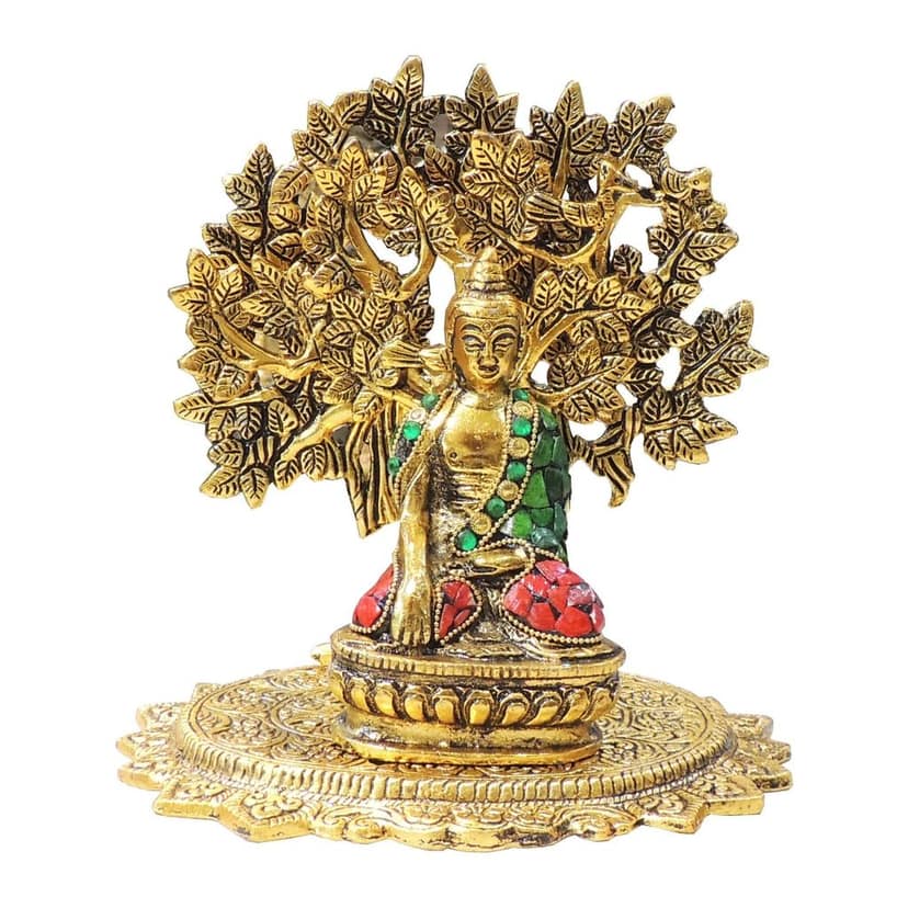 Aluminium Buddha Ji Statue Showpiece | Gautam Buddha Idol | Meditation & Home Decor Statue, Height : 8.5 Inch (ASMAS545 G) view 2