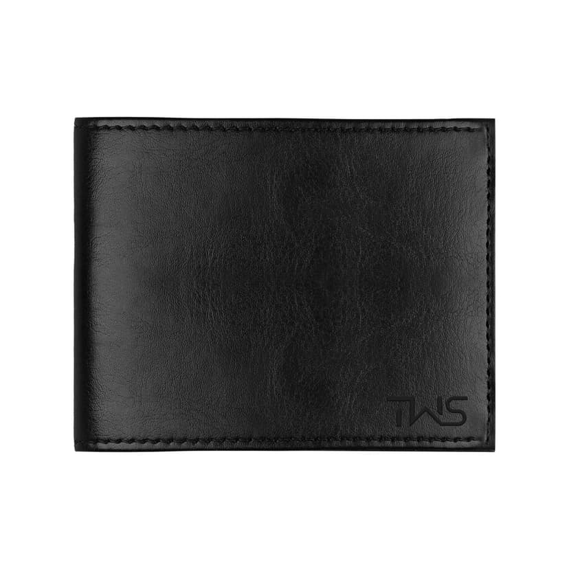 The Wallet Store Solid Leather Wallet For Men - Black