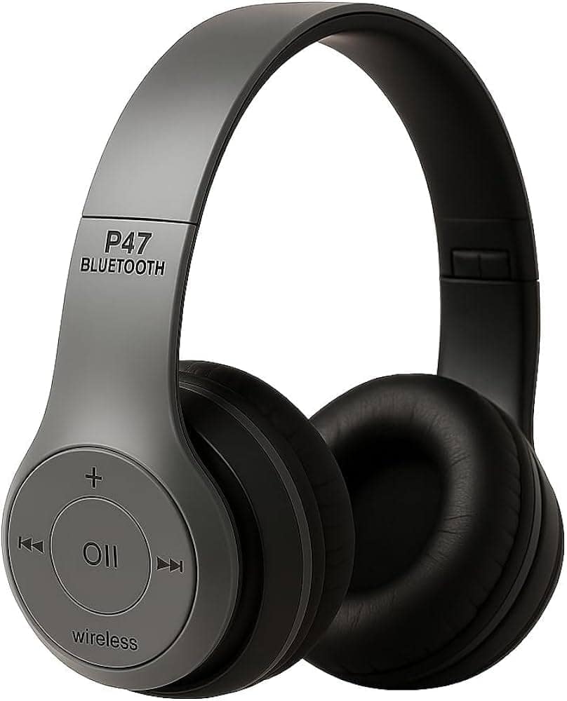 Blue Wireless Bluetooth Headphones with Soft Cushioned Ear Pads for Music and Calls view 2