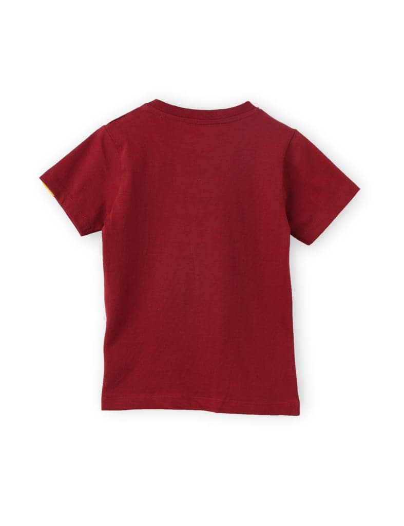 Boys T shirt Cotton Winery Red Hi Dino view 5