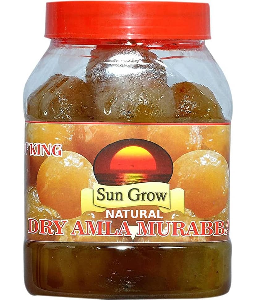 Sun Grow Home Made Natural Dry Amla Murabba (Ingredient: Fenugreek Muskmelon Seeds Cardamom/Elichie) Pickle 1 kg