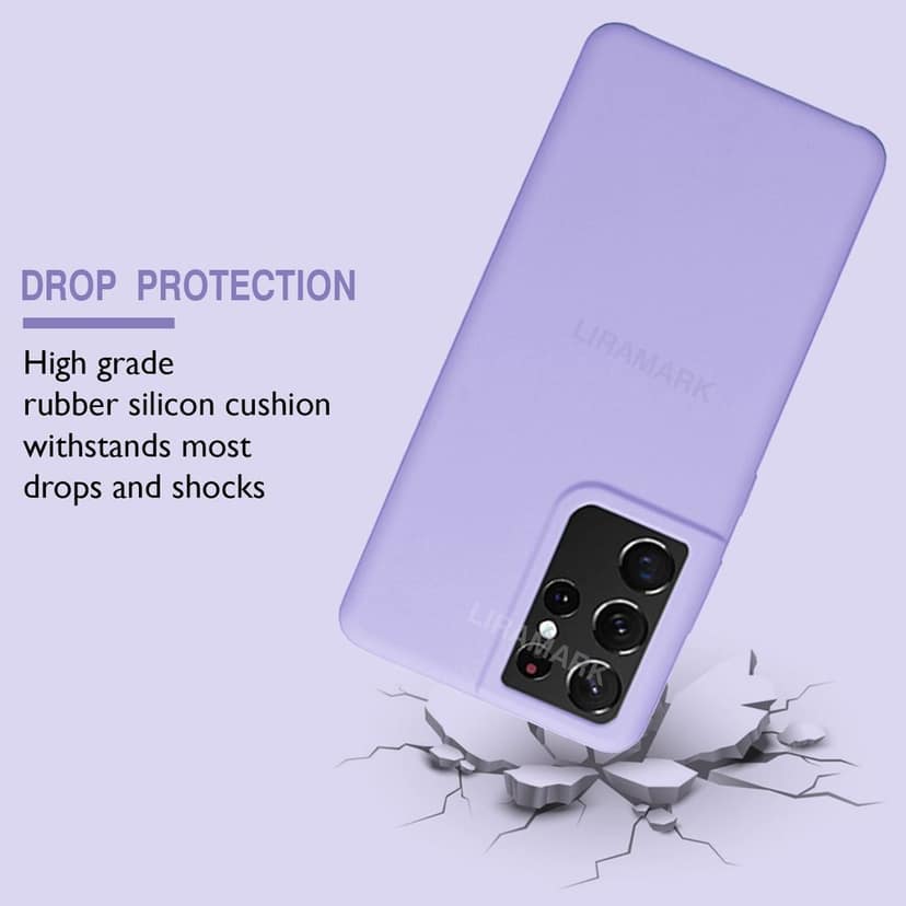LIRAMARK Liquid Silicone Soft Back Cover Case for Samsung Galaxy S21 Ultra view 2