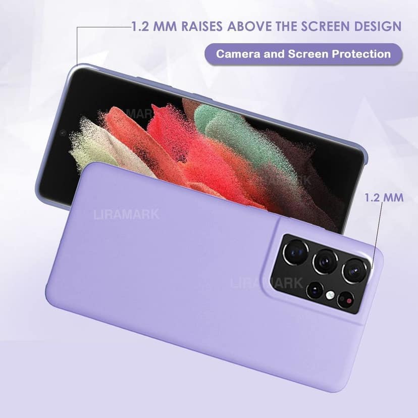 LIRAMARK Liquid Silicone Soft Back Cover Case for Samsung Galaxy S21 Ultra view 5