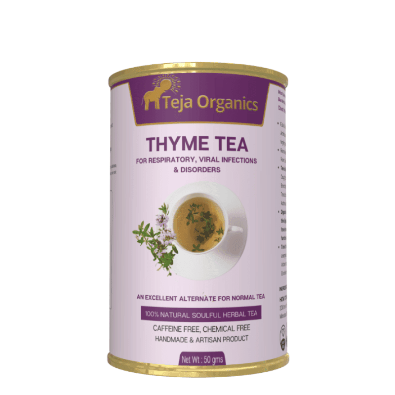 Thyme Tea 50 gm | 100% Pure Thyme Leaves | Caffeine Free Herbal Tea | Support respiratory wellness and throat comfort | Excellent alternative to normal tea