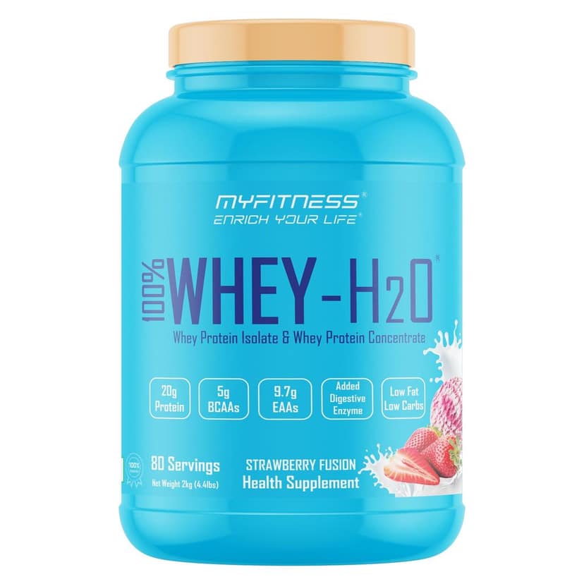 Myfitness Protein Powder 500g 1kg 2kg | 100% Whey H2O | 80% Protein Per Serving | Isolate & Concentrate Blend | Added Digestive Enzymes | Whey Protein Powder