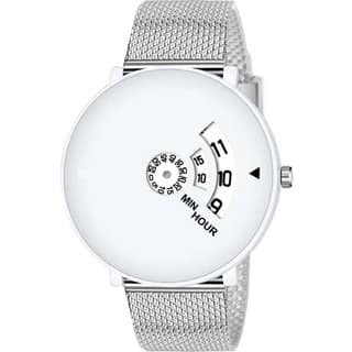 HRV Men's Round Dial White Strap Analog Watch