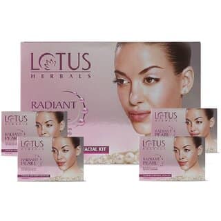 Lotus Herbals Radiant Pearl Cellular 4 in 1 Facial Kit For Deep Cleaning With Pearl Extracts Green Tea 4x37g