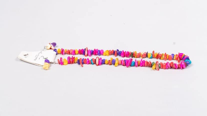 Colorful Beaded Necklace and Earring Set view 2