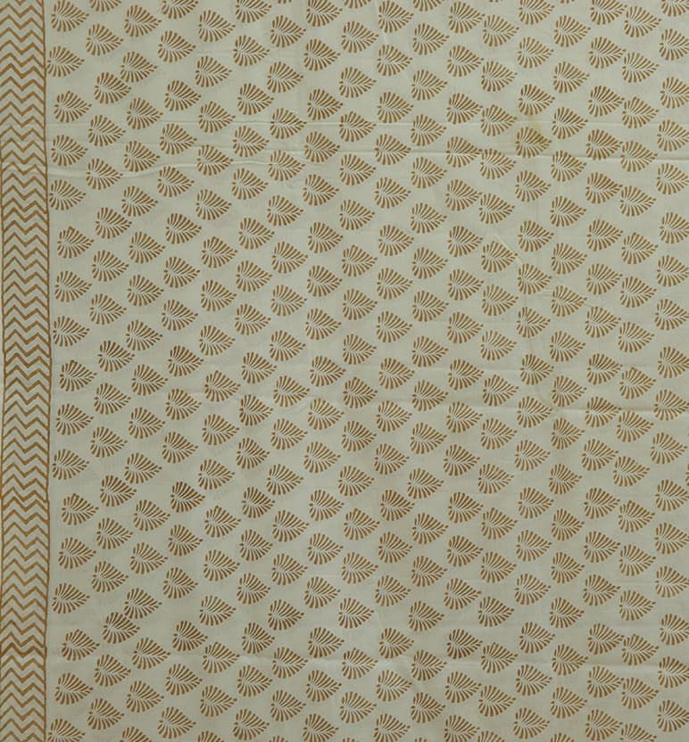 Handcrafted Bagh Print Mulmul Cotton Saree view 3