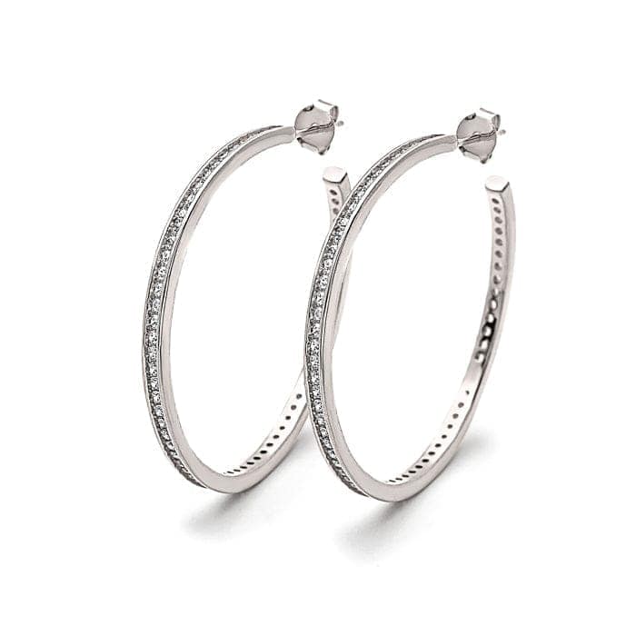 Silver Crystal Curl Earrings