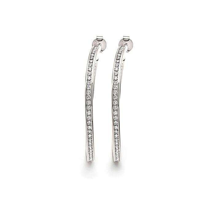 Silver Crystal Curl Earrings view 4