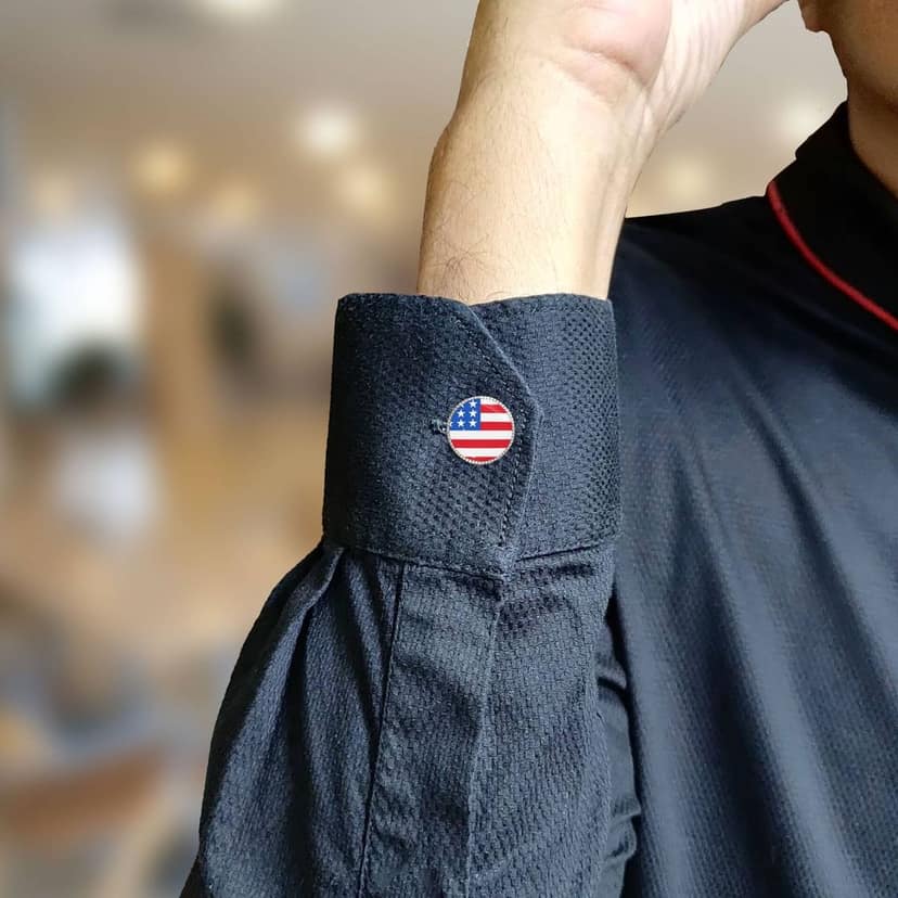 The Smart Buttons - Shirt Button Cover Cufflinks for Men - U.S.A. Flag Style view 4