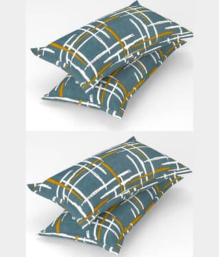 gharsaaz - Pack of 4 Poly Cotton Abstract Printed Standard Size Pillow Cover ( 68.58 cm(27) x 43.18 cm(17) ) - Multi-Colour