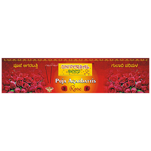 Universal Deep Agarbatti For Puja - Rose, 100% Herbal, Exotic Aroma, 36 Sticks